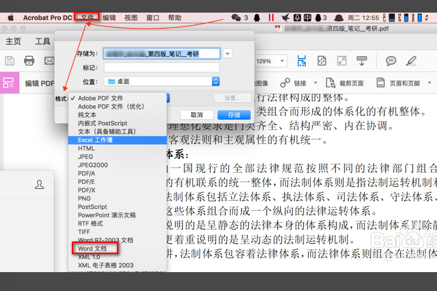 苹果电脑怎么把pdf转成word?