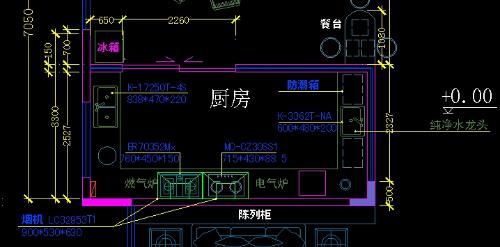 厨房平面图怎么画?