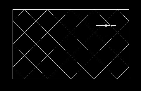 用cad画地面的时候一个矩形内怎么通过找矩形两边中线来使菱形完全在