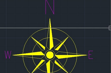 cad怎么画 指示南北的图标?