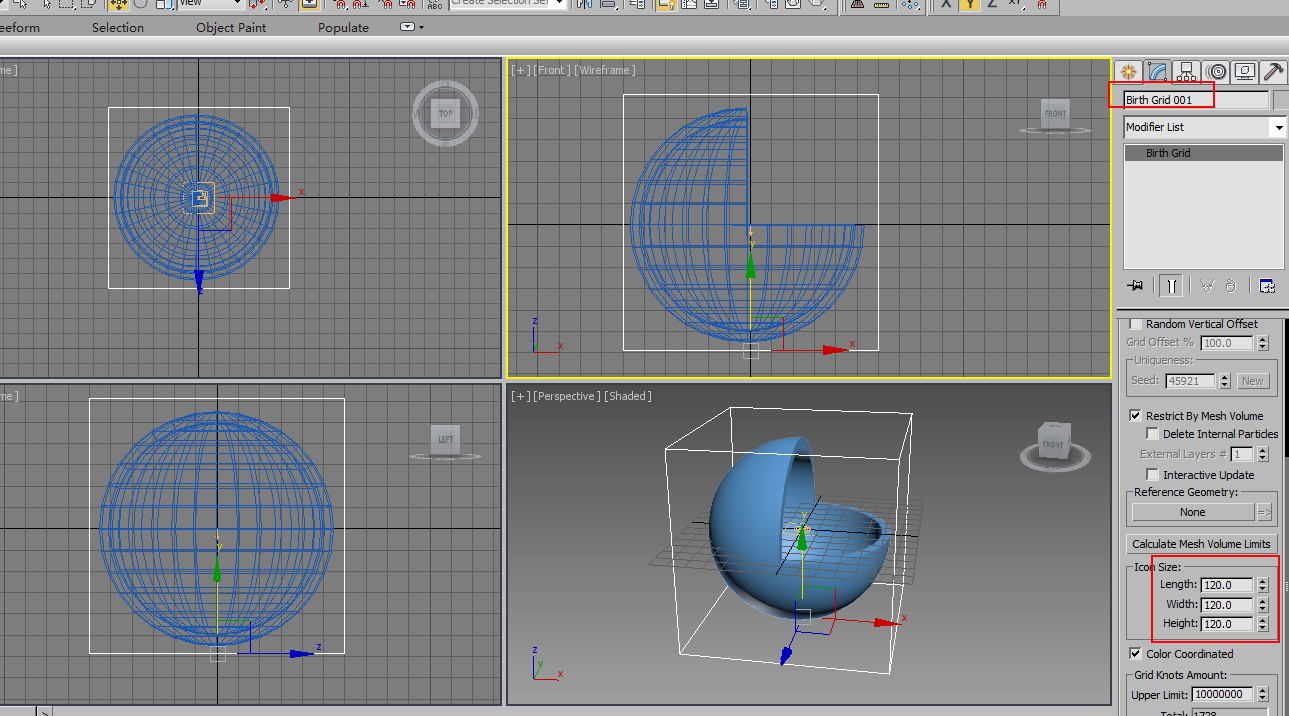 3dmax 小球组装空心大球外壳