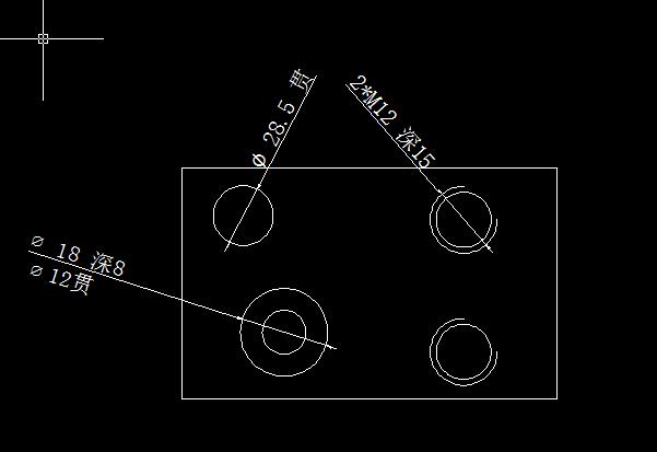 cad2007怎么标注孔