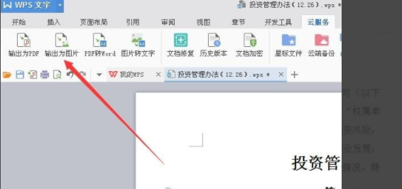 wps文档怎么转换成图片?