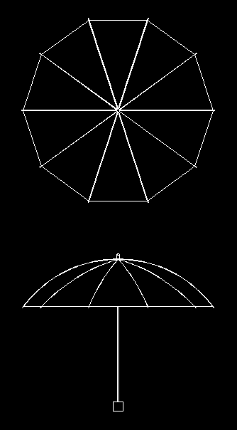 cad画雨伞的平面图详细步骤跪求