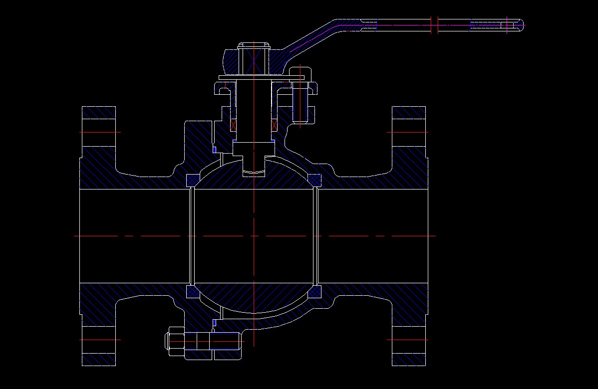 cad球阀装配图