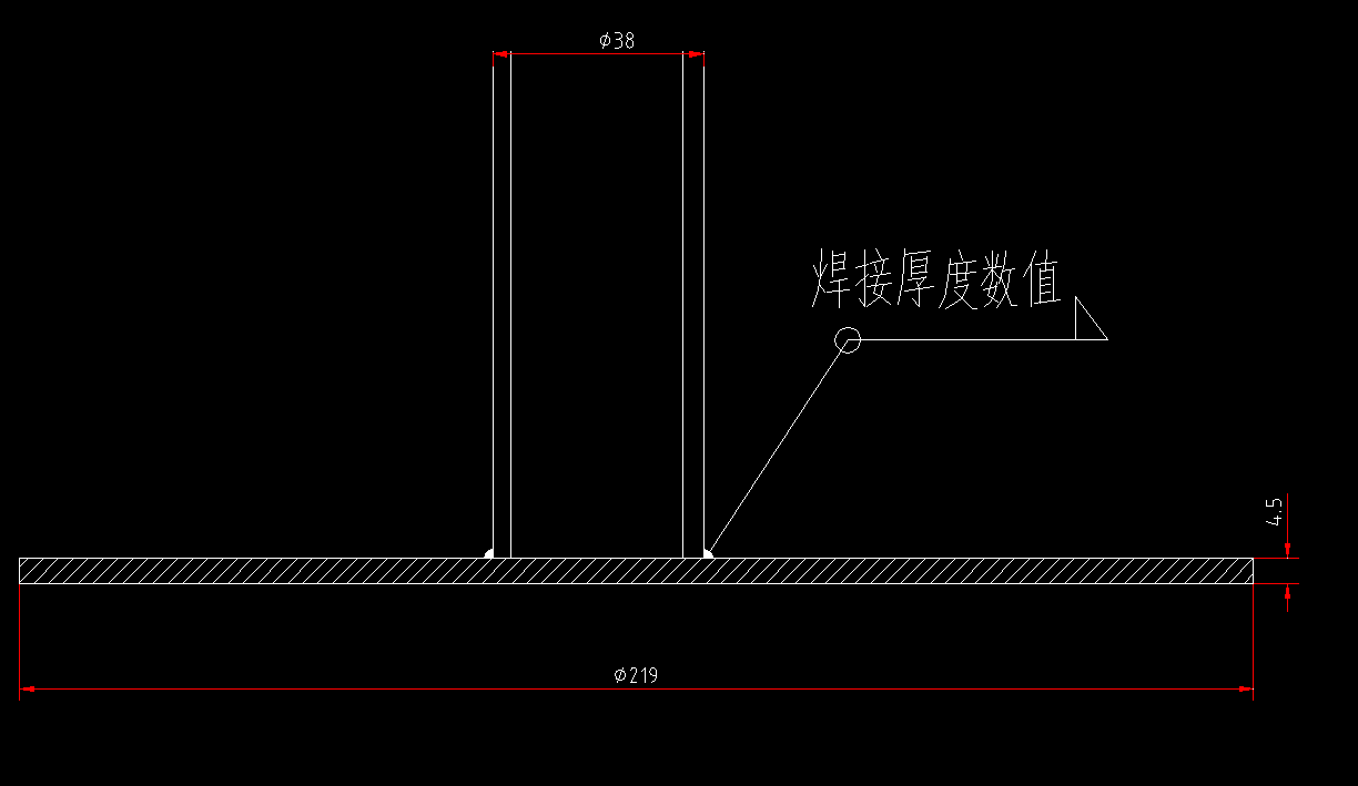 cad中双面圆周焊接符号怎么画