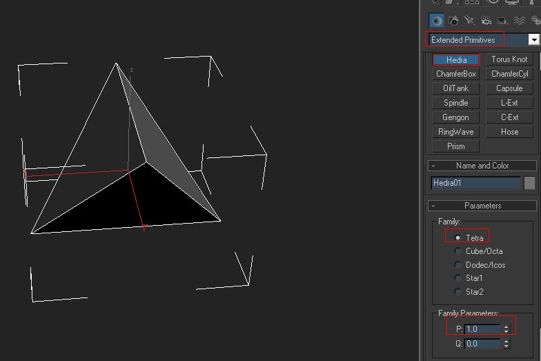3dsmax2014中怎么画出数学上的四面体(就是由四个等边三角形组成的)?