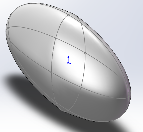 solidworks 中怎么画椭圆实体?要求正视,上视,右视的剖面都是椭圆?