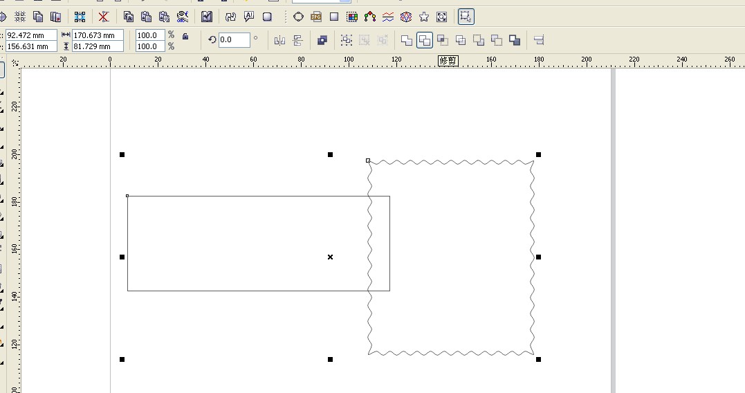 coreldraw 长方形 能不能画只有一个边是波浪线