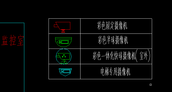 如何cad图上画监控摄像头