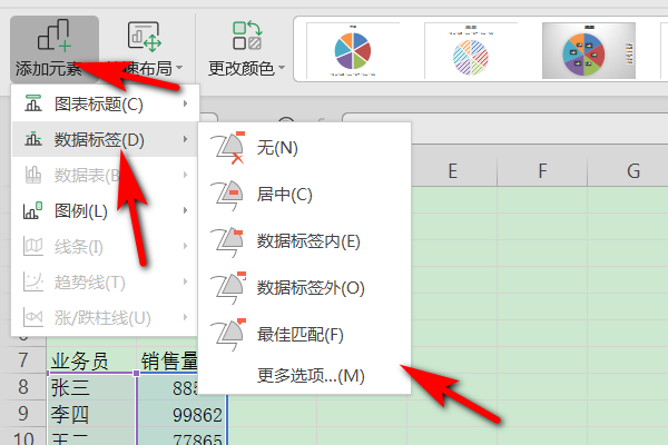 如何在饼形图中添加引导线excel