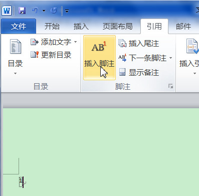 word2010在引用选项卡下