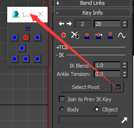 motion下的key info下的ik(点开ik)点开select pivot后的小方格