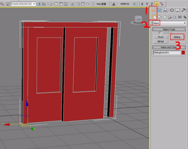 怎么在3dmax中更快的建模推拉门?