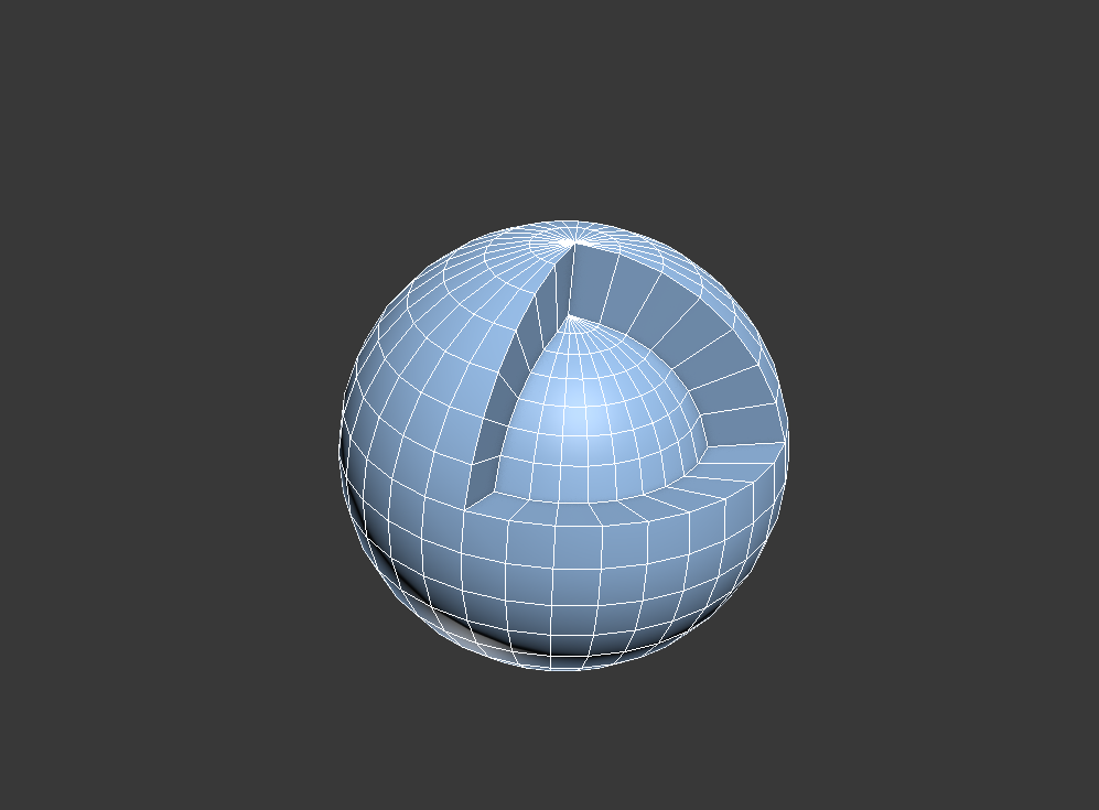 使用3dmax怎么画如图所示的球壳结构图?