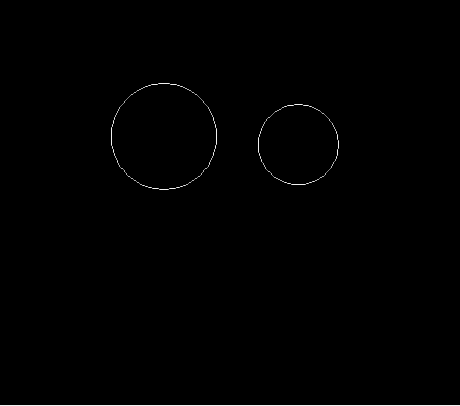 cad中如何为两个圆做内切圆即做一个大圆包含这两个小圆