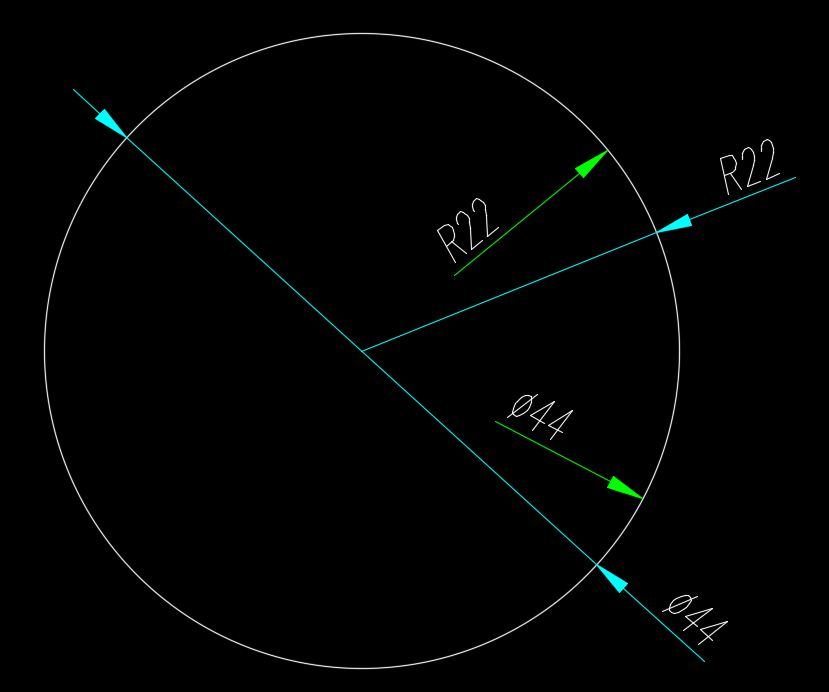 cad半徑標註怎樣讓引線端點與圓心重回