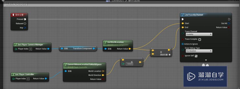 UE4怎么实现鼠标点击处发射射线? UE4怎么实现鼠标点击处发射射线?