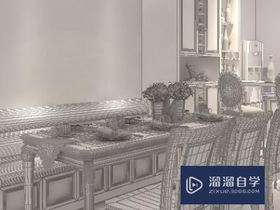 3DMax用vR怎么渲染白模黑线框? 3DMax用vR怎么渲染白模黑线框?