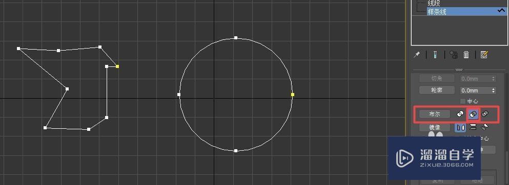 3DMax进行样条线的布尔运算教程
