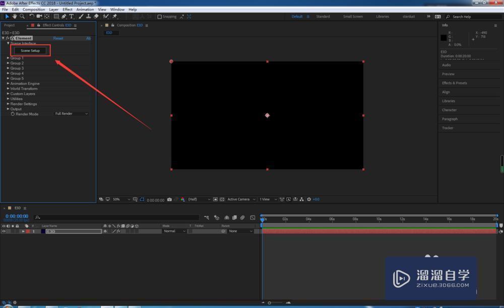 C4D的动作模型如何导入AE的e3D?