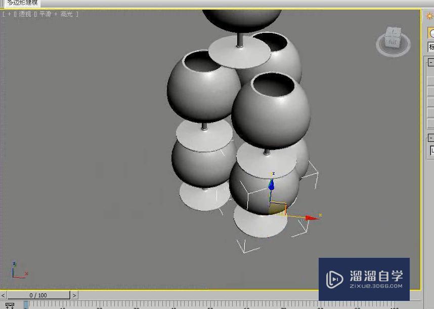 3DMax如何用选择并移动工具制作酒杯塔？