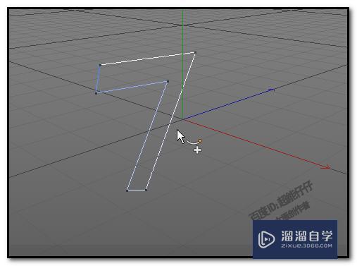 在C4D里画出样条直角怎么变成圆角操作讲解