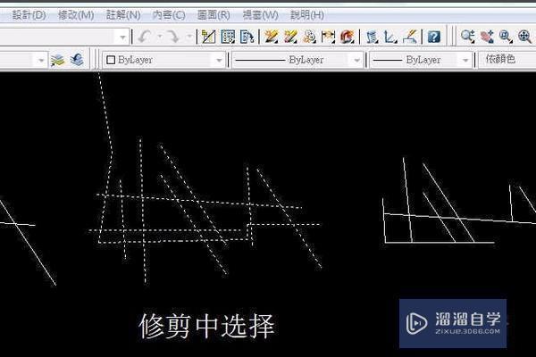 CAD中如何剪切多线中相交后多余的线段？