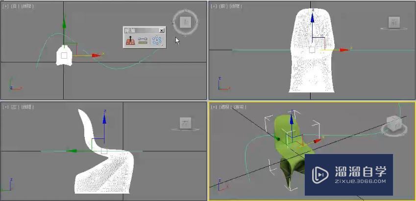 3DMax间隔工具制作椅子沿线摆放