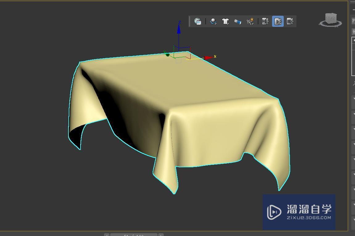 3DMax怎么使用动力学制作桌布？