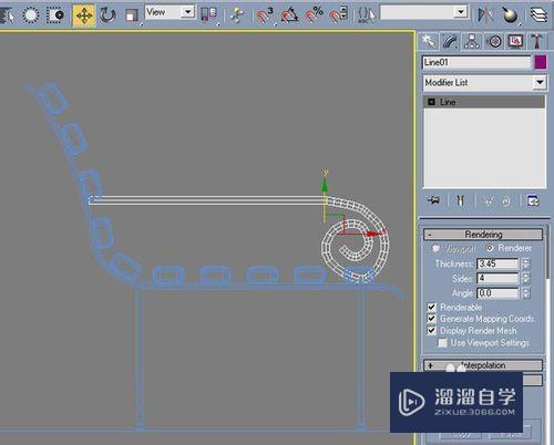 3DMax制作道具公园长椅教程