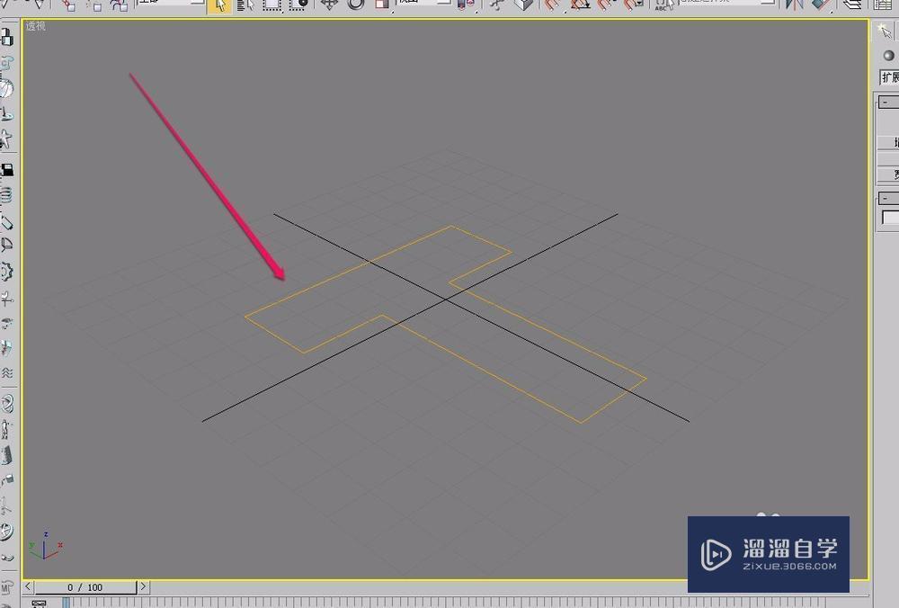 3DMax“扩展样条线”之“t形”的创建教程