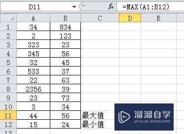 Excel2010中，min最小值与Max最大值如何使用？