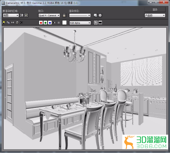 3DMax中如何用VRay渲染白模