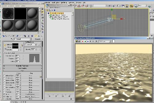3DMAX如何制作轻微晃动水面？