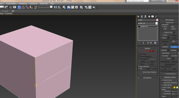 3DMax edit poly中cut怎么分割水平或垂直的线