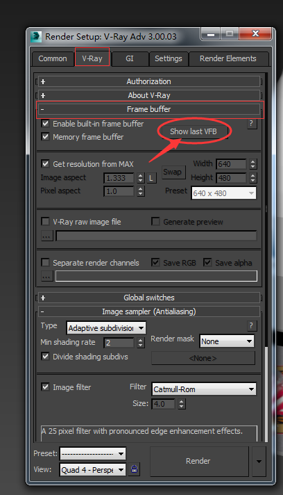 3dmax中渲染的时候渲染图像的预览窗口不见了怎么设置