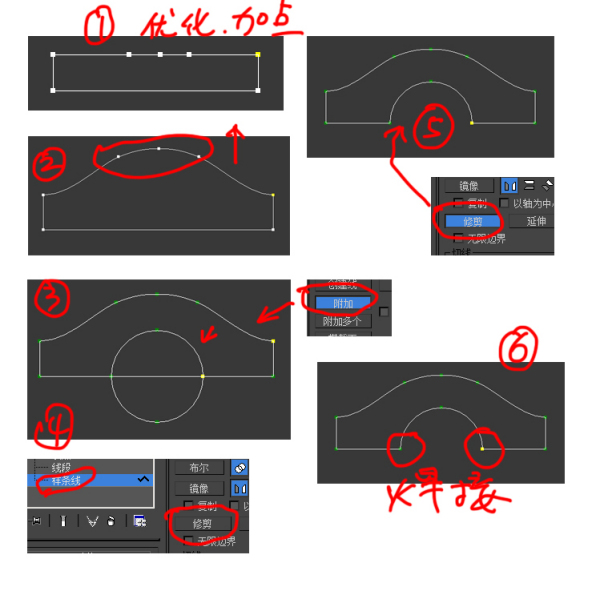 在3DMax中，怎样用样条线绘制出不规则形状？