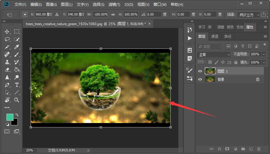 Photoshop怎么让图片水平翻转？