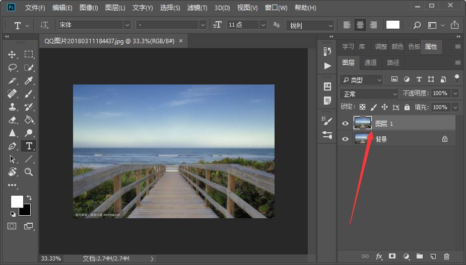 怎么将插入Photoshop的图片放大或缩小？