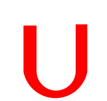 ps里面u型的形状怎么画?