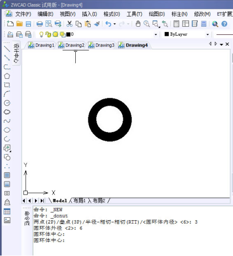 CAD如何绘制填充圆环？