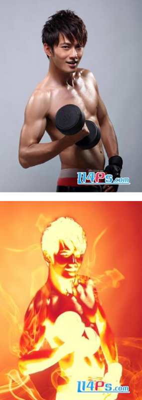 怎么用PS把人做成火焰的效果？？