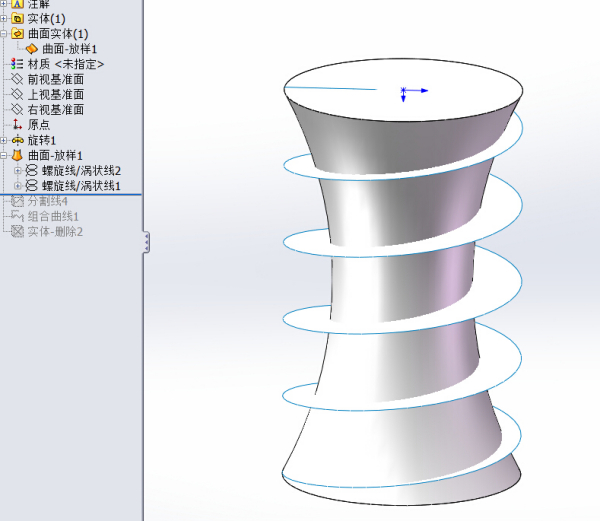 SolidWorks中螺旋线怎么沿着路径变化？