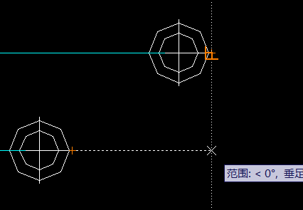 CAD如何找到交叉点画线？