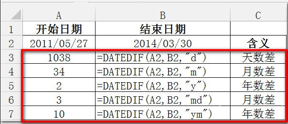 excel计算截止到今天的天数