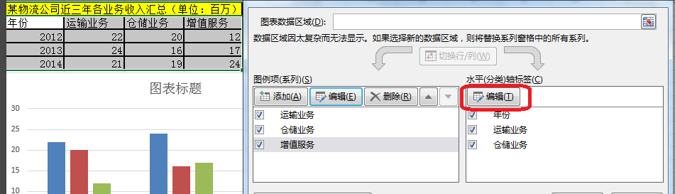 Excel图表横坐标设置如何做？