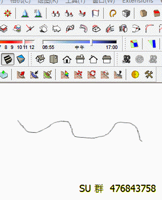 SketchUp围绕圆柱体画线