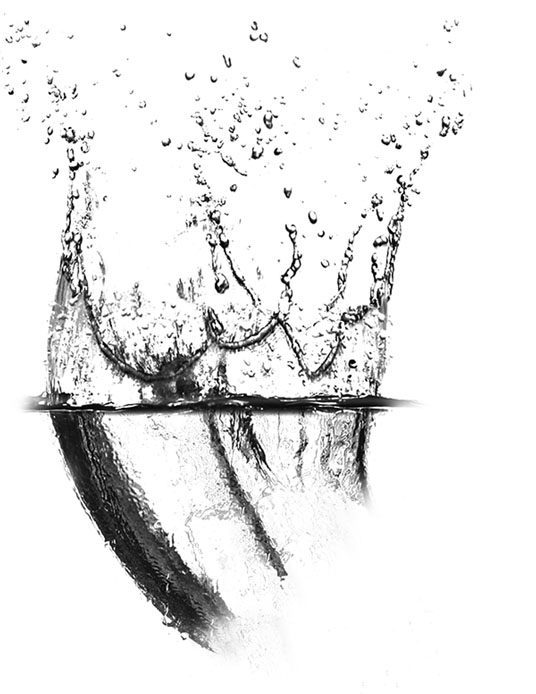 溅起的水花素描图片