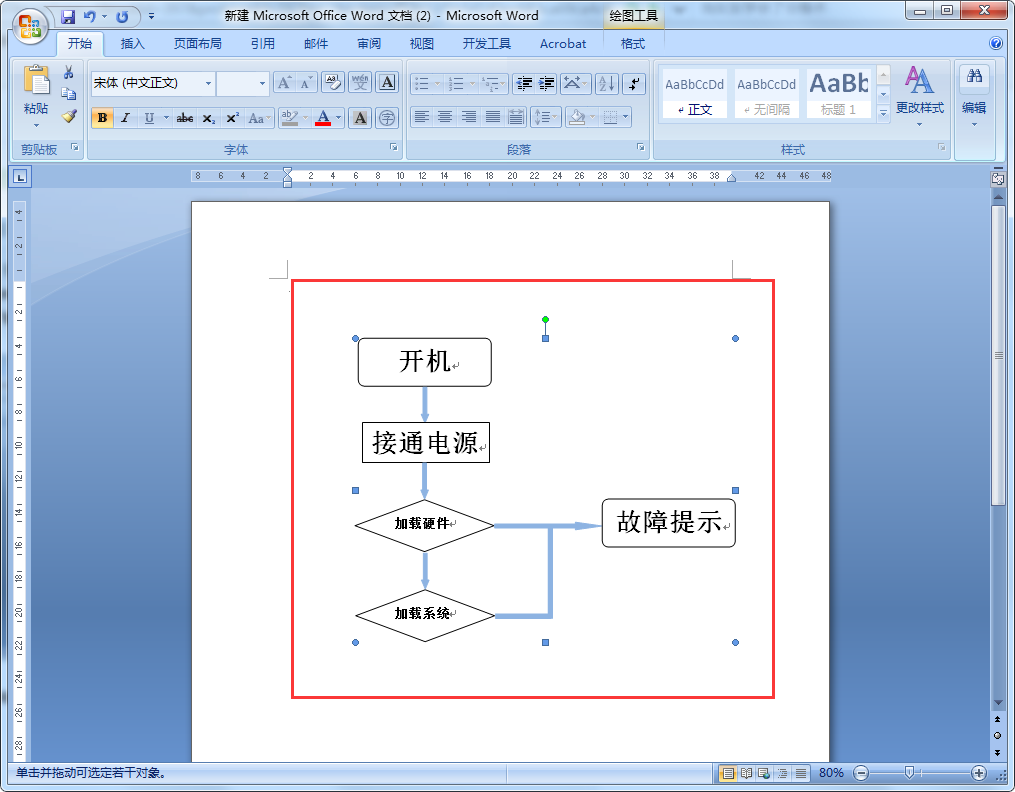 Word中画的流程图怎么复制到另一个Word中？